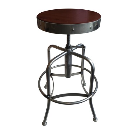 Holland Bar Stool Co Adjust Stool, Clear Coat Finish, Dark Cherry Distressed Hardwood Seat 910CLDC